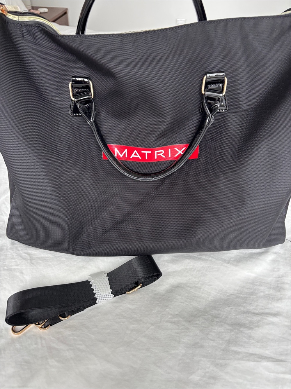 Black Duffle Bag with handles & Removable Strap